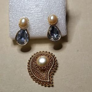 Brooch with earrings